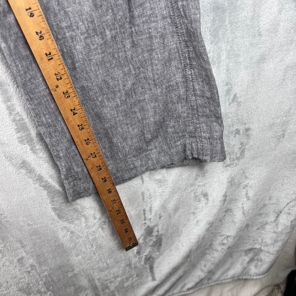 Pilcro and the Letterpress Linen Blend Wide Leg‎ Pants Size 6 Grey Herringbone - Picture 6 of 9